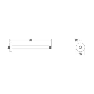 TR-037 BRAZO Y CHAPETÓN AL TECHO REDONDO PARA REGADERA CROMO HELVEX