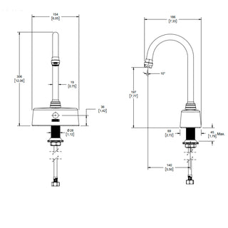 TV-298 LLAVE PARA LAVABO ELECTRÓNICA DE SENSOR DE BATERÍAS, OMEGA CROMO HELVEX
