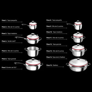 SISTEMA DE COCINA VERSATIL 15 PZAS SIT PROFESIONAL ROYAL PRESTIGE