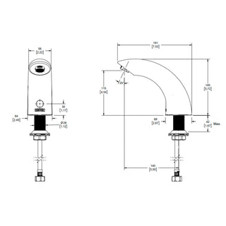 TV-296 LLAVE PARA LAVABO ELECTRÓNICA DE SENSOR DE BATERÍAS, ARGOS CROMO HELVEX