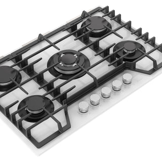 PARGA5VTB NUUR PARRILLA DE GAS EMPOTRABLE BLANCA 5 QUEMADORES