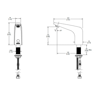 TV-304 LLAVE PARA LAVABO ELECTRÓNICA DE SENSOR DE BATERÍAS, FORZA CROMO HELVEX
