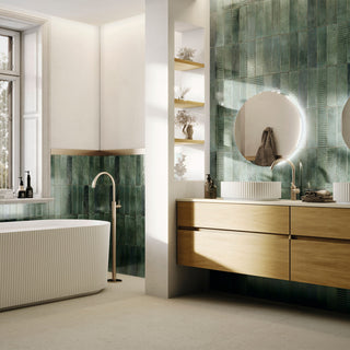 BRICK MUSSA GREEN 7.5*30 CM (CAJA 0.495 M2) BRICKS & MORE CASTEL