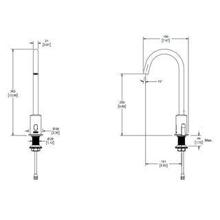 TV-305 LLAVE PARA LAVABO ELECTRÓNICA DE SENSOR DE BATERÍAS, CROMO HELVEX