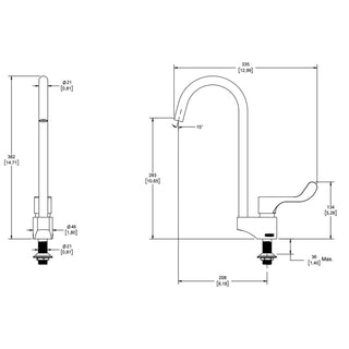 VCG-2 LLAVE CON CUELLO DE GANSO GIRATORIO MANIJA CORTA, CROMO HELVEX