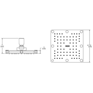 H-3006 REGADERA CUADRADA DE CHORRO FIJO CON TECNOLOGÍA AIREAVEX, SISTEMA ANTICALCÁREO PLATO ANCHO DE 6" CROMO. NO INCLUYE BRAZO HELVEX
