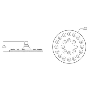 H-3007 REGADERA REDONDA DE CHORRO FIJO PLATO ANCHO DE 10" CROMO. NO INCLUYE BRAZO HELVEX