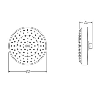 H-3003 REGADERA REDONDA DE CHORRO FIJO CON SISTEMA ANTICALCÁREO PLATO ANCHO DE 7" CROMO. NO INCLUYE BRAZO HELVEX