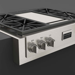 F6GRT364GS1 SOFIA 36” PARRILLA DE EMPOTRE PROFUNDO PRO GAS RANGETOP WITH GRIDDLE FULGOR MILANO