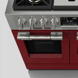 F6PDF486GS1 48” VENETIAN RED DUAL FUEL PRO RANGE GAMA SOFIA PRO ESTUFA DE EMPOTRE ITALIANA FULGOR Milano