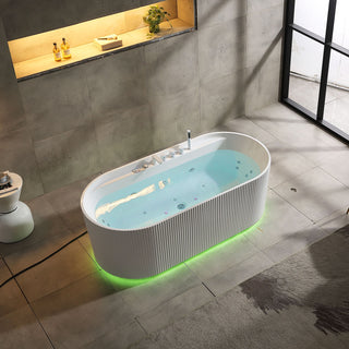 MAUI TINA FREESTANDING CON HIDROMASAJE, BLOWER & CROMOTERAPIA (170*80*58 CM) Q186F SALLY