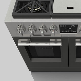 F6PDF486GS1 48” RIALTO GREY DUAL FUEL PRO RANGE GAMA SOFIA PRO ESTUFA DE EMPOTRE ITALIANA FULGOR Milano