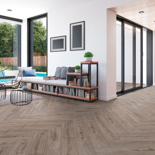 RUTHERFORD K488 PISO LAMINADO ESPESOR 8MM, EMPAQUE 11 TABLAS, MEDIDA 630 X 126 X 8MM CAJA 0.87 M2 HERRINGBONE