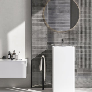 BRICK MUSSA WAY GREY 7.5*30 CM (CAJA 0.495 M2) MOSAICO PORCELANICO CASTEL