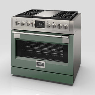 F6PDF364GS1 36” DUAL FUEL PRO RANGE WITH GRIDDLE ESTUFA DE EMPOTRE ITALIANA GAMA SOFIA PRO FULGOR Milano