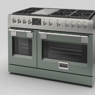 F6PDF486GS1 48” SAGE VELVET DUAL FUEL PRO RANGE  GAMA SOFIA PRO ESTUFA DE EMPOTRE ITALIANA FULGOR Milano