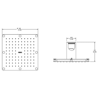 H-3002 REGADERA CUADRADA DE CHORRO FIJO CON SISTEMA ANTICALCÁREO PLATO ANCHO DE 8" CROMO. NO INCLUYE BRAZO HELVEX