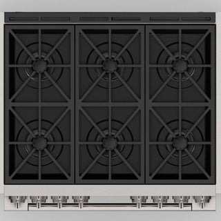 F6PDF366S1 36” DUAL FUEL PRO RANGE ESTUFA DE EMPOTRE ITALIANA FULGOR Milano