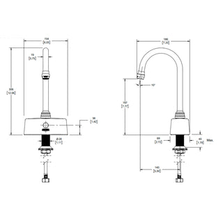 TV-298-C LLAVE PARA LAVABO ELECTRÓNICA DE SENSOR DE CORRIENTE, OMEGA CROMO HELVEX