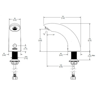 TV-296-C LLAVE PARA LAVABO ELECTRÓNICA DE SENSOR DE CORRIENTE, ARGOS CROMO HELVEX