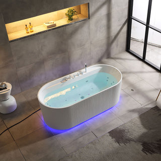 MAUI TINA FREESTANDING CON HIDROMASAJE, BLOWER & CROMOTERAPIA (170*80*58 CM) Q186F SALLY