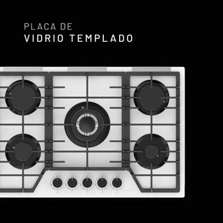 PARGA5VTB NUUR PARRILLA DE GAS EMPOTRABLE BLANCA 5 QUEMADORES