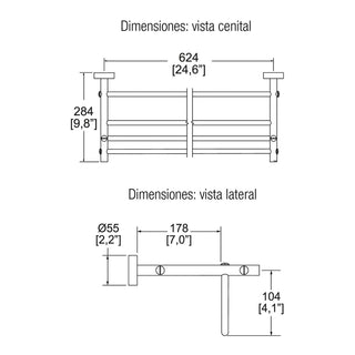 9124 PORTATOALLAS MÚLTIPLE CON TOALLERO NUVA CROMO HELVEX