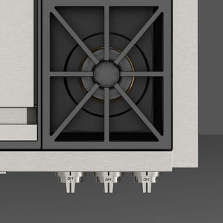 F6GRT364GS1 SOFIA 36” PARRILLA DE EMPOTRE PROFUNDO PRO GAS RANGETOP WITH GRIDDLE FULGOR MILANO