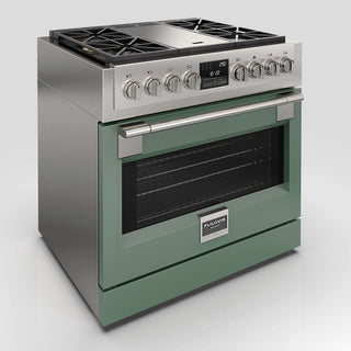 F6PDF364GS1 36” DUAL FUEL PRO RANGE WITH GRIDDLE ESTUFA DE EMPOTRE ITALIANA GAMA SOFIA PRO FULGOR Milano