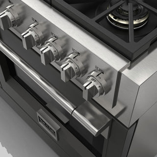 F6PDF486GS1 48” RIALTO GREY DUAL FUEL PRO RANGE GAMA SOFIA PRO ESTUFA DE EMPOTRE ITALIANA FULGOR Milano