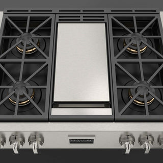 F6GRT364GS1 SOFIA 36” PARRILLA DE EMPOTRE PROFUNDO PRO GAS RANGETOP WITH GRIDDLE FULGOR MILANO