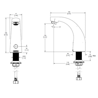 TV-297-C LLAVE PARA LAVABO ELECTRÓNICA DE SENSOR DE CORRIENTE, ALFA CROMO HELVEX