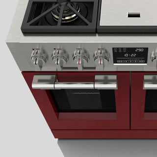F6PDF486GS1 48” VENETIAN RED DUAL FUEL PRO RANGE GAMA SOFIA PRO ESTUFA DE EMPOTRE ITALIANA FULGOR Milano