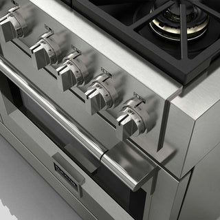 F6PDF486GS1 48” STAINLESS STEEL DUAL FUEL PRO RANGE GAMA SOFIA PRO ESTUFA DE EMPOTRE ITALIANA FULGOR Milano