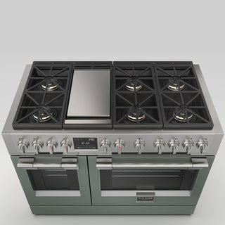 F6PDF486GS1 48” SAGE VELVET DUAL FUEL PRO RANGE  GAMA SOFIA PRO ESTUFA DE EMPOTRE ITALIANA FULGOR Milano