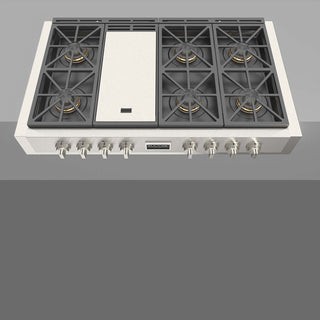 F6GRT486GS1 48" PARRILLA DE EMPOTRE PROFUNDO ITALIANA PROFESSIONAL GAS RANGE TOP FULGOR MILANO
