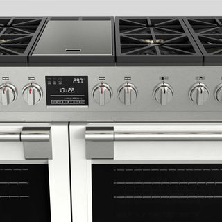 F6PDF486GS1 48” PALLADIO WHITE DUAL FUEL PRO RANGE GAMA SOFIA PRO ESTUFA DE EMPOTRE ITALIANA FULGOR Milano