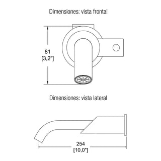 TV-061 SALIDA PARA TINA A PARED CON DESVIADOR NUVA CROMO HELVEX