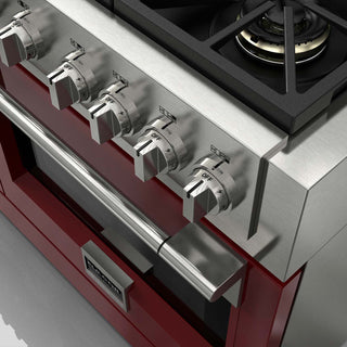 F6PDF486GS1 48” VENETIAN RED DUAL FUEL PRO RANGE GAMA SOFIA PRO ESTUFA DE EMPOTRE ITALIANA FULGOR Milano
