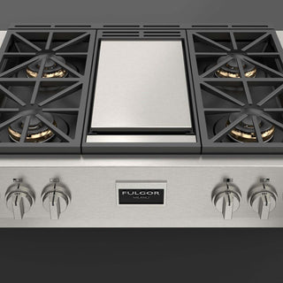 F6GRT364GS1 SOFIA 36” PARRILLA DE EMPOTRE PROFUNDO PRO GAS RANGETOP WITH GRIDDLE FULGOR MILANO