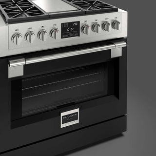 F6PDF364GS1 36” DUAL FUEL PRO RANGE WITH GRIDDLE ESTUFA DE EMPOTRE ITALIANA GAMA SOFIA PRO FULGOR Milano