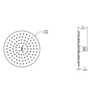 H-3008 REGADERA REDONDA DE CHORRO FIJO ULTRAPLANA CON SISTEMA ANTICALCAREO PLATO ANCHO DE 8" CROMO. NO INCLUYE BRAZO HELVEX