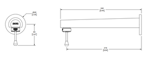 TV-100 LLAVE PARA LAVABO ECONOMIZADORA A PARED CON SEGURO ANTIRROBO Y ANTIBACTERIAL EN LA PERILLA, CROMO HELVEX