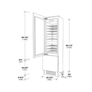 F7PBM36S2-L 24” ENFRIADOR DE VINO IZQUIERDO PANELABLE ITALIANO LADO IZQUIERDO FULGOR Milano BUILT-IN WINE CELLAR LEFT HINGE