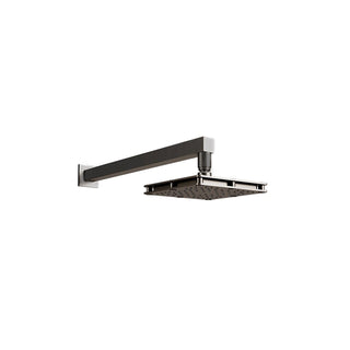 H3006-TR036-TN REGADERA CUADRADA CON BRAZO Y CHAPETÓN DE CHORRO FIJO CON TECNOLOGÍA AIREAVEX, SISTEMA ANTICALCÁREO PLATO ANCHO DE 6" TITANIUM HELVEX