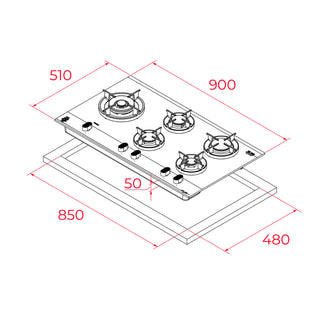 (PRÓXIMAMENTE) TOTAL GBC 95-VGOGH PARRILLA DE GAS TEKA