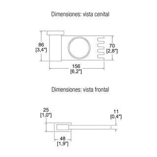 16107 PORTAVASO CEPILLERO VÉRTIKA CROMO HELVEX