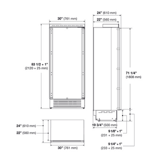 F7IFC30O1-L 30" CONGELADOR PANELABLE IZQUIERDO ITALIANO PROFESSIONAL WARMING DRAWER - STAINLESS STEEL FULGOR MILANO