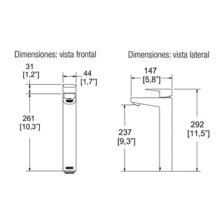 E-943 MONOMANDO ALTO PARA LAVABO CENTURY CROMO. INCLUYE CONTRA DE REJILLA HELVEX