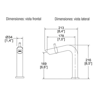 E-922 MONOMANDO PARA LAVABO BAMBOO CROMO. INCLUYE CONTRA DE PUSH HELVEX